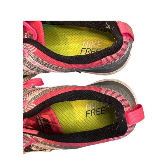 Nike Free Flyknit One Running Shoes Sneakers Grey Pink Athletic Mesh Upper 8 - Picture 8 of 9